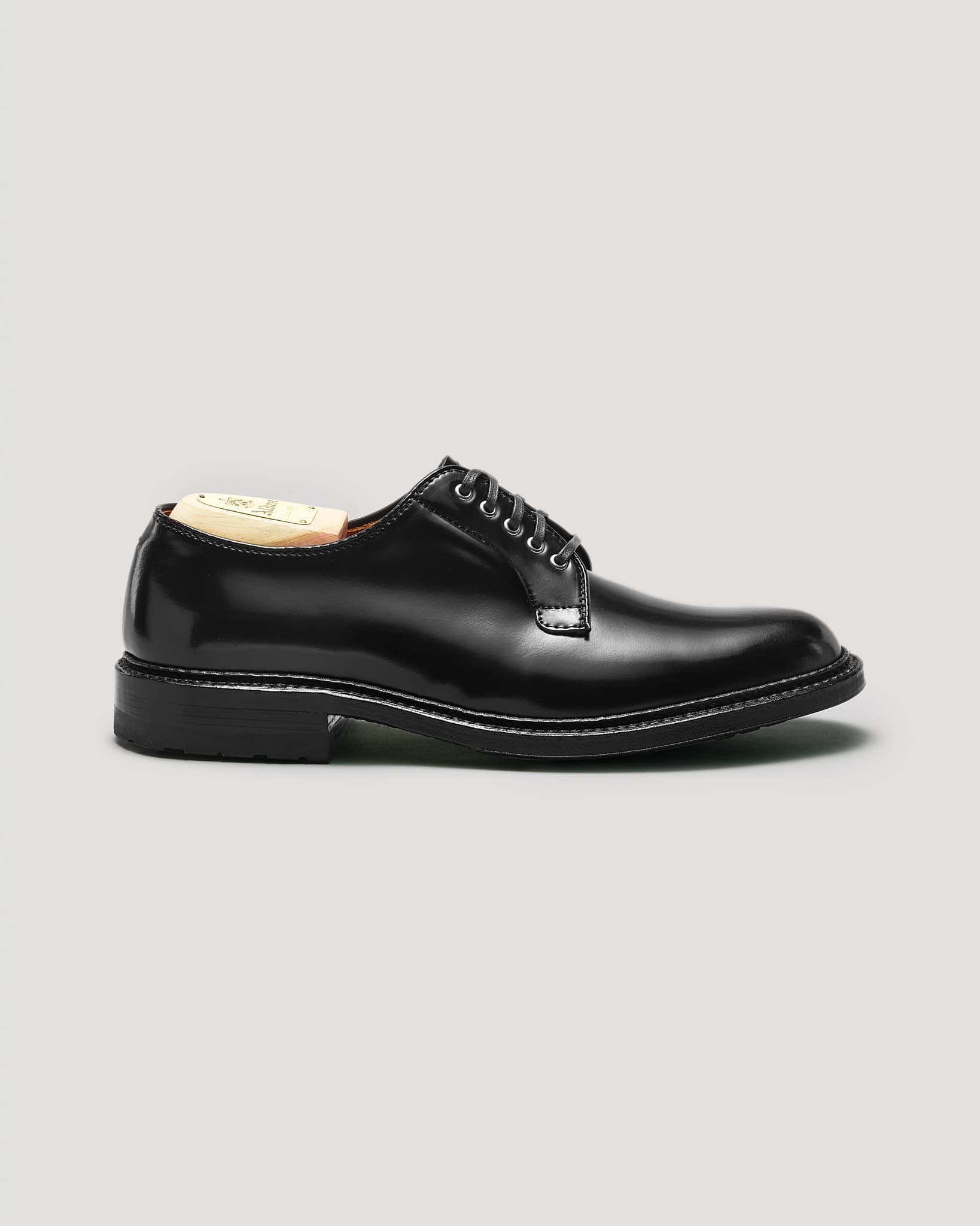 9901C Plain Toe Blucher in Black Shell Cordovan, Barrie Last