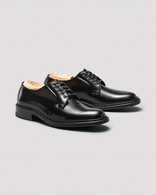 9901C Plain Toe Blucher in Black Shell Cordovan, Barrie Last