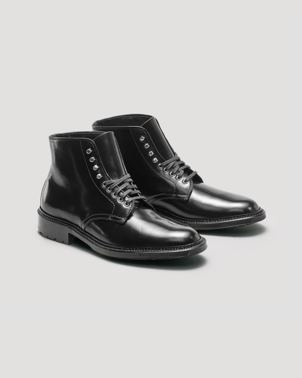 "Armstrong" Plain Toe Boot in Black Shell Cordovan, Barrie Last
