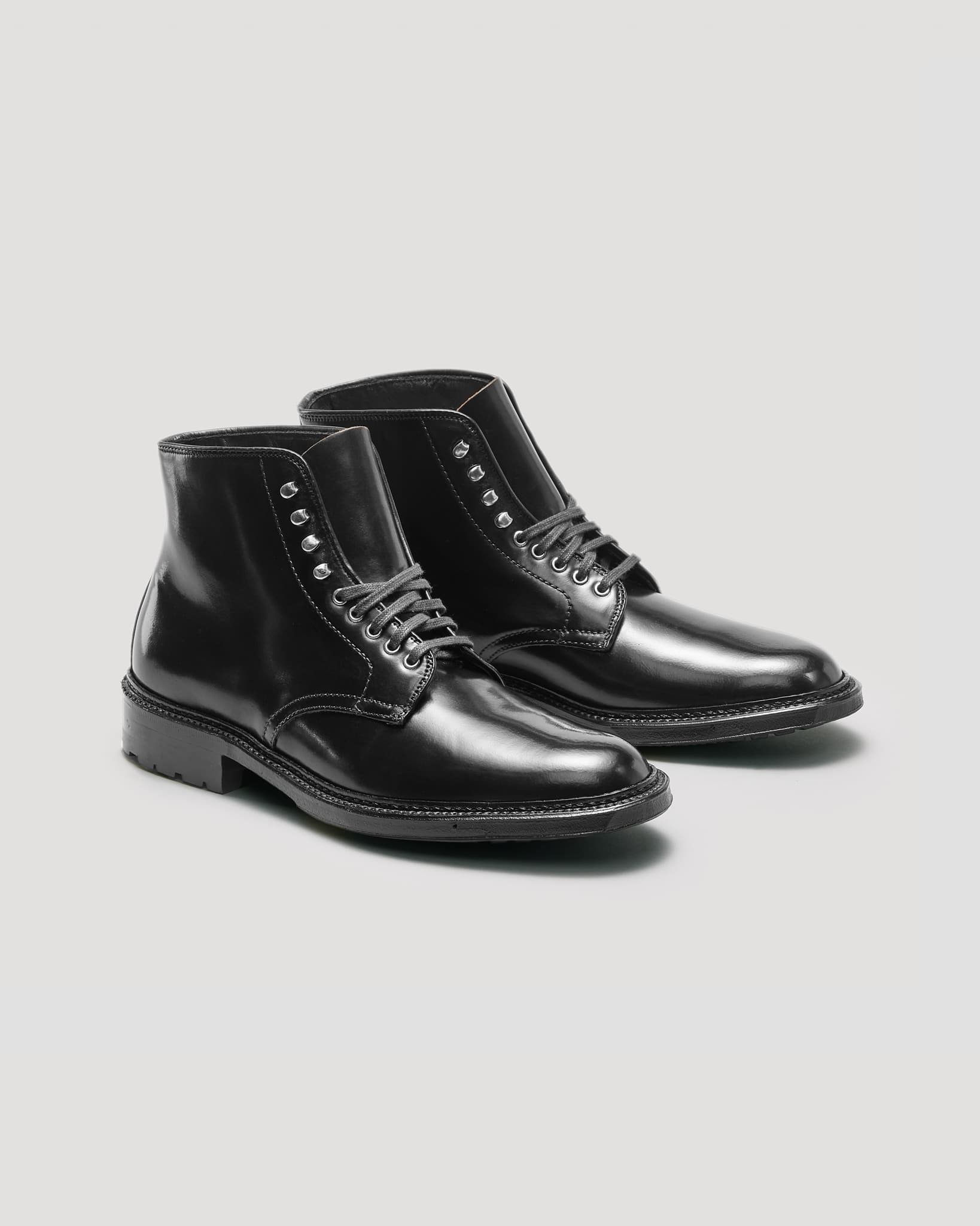 "Armstrong" Plain Toe Boot in Black Shell Cordovan, Barrie Last