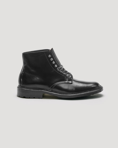 "Armstrong" Plain Toe Boot in Black Shell Cordovan, Barrie Last