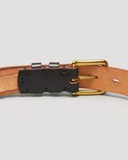 Black Chromexcel Leather Belt - Brass - 35mm