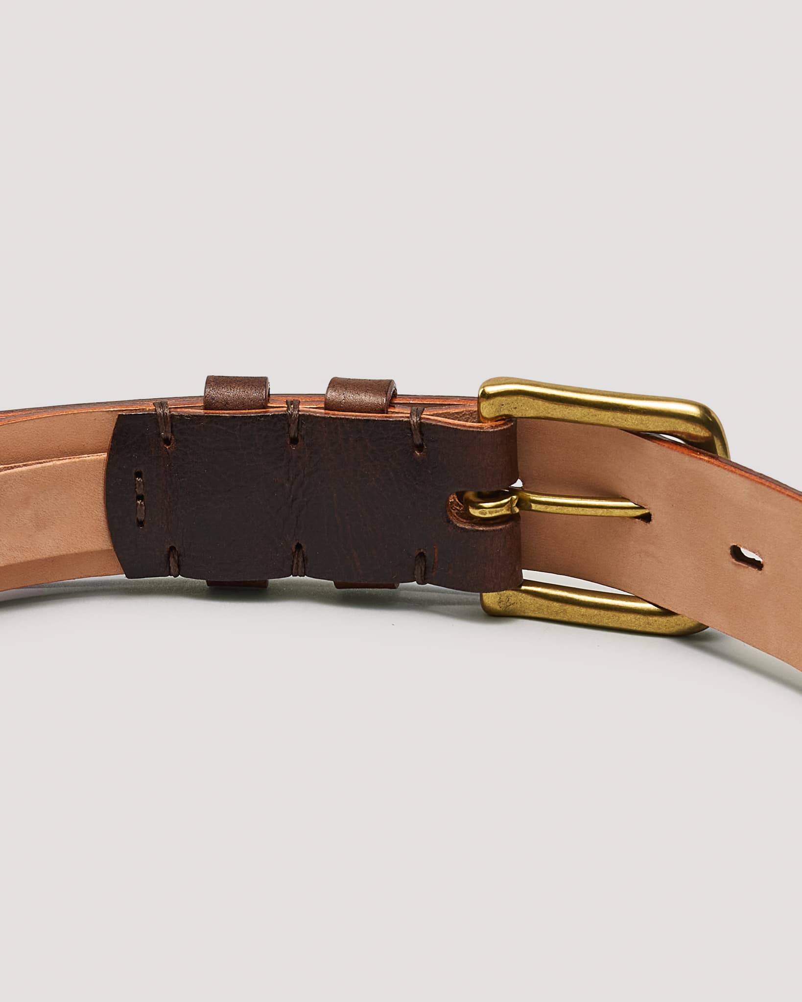 Naked Kudu Snuff Leather Belt - Brass - 35mm – Brick + Mortar Seattle
