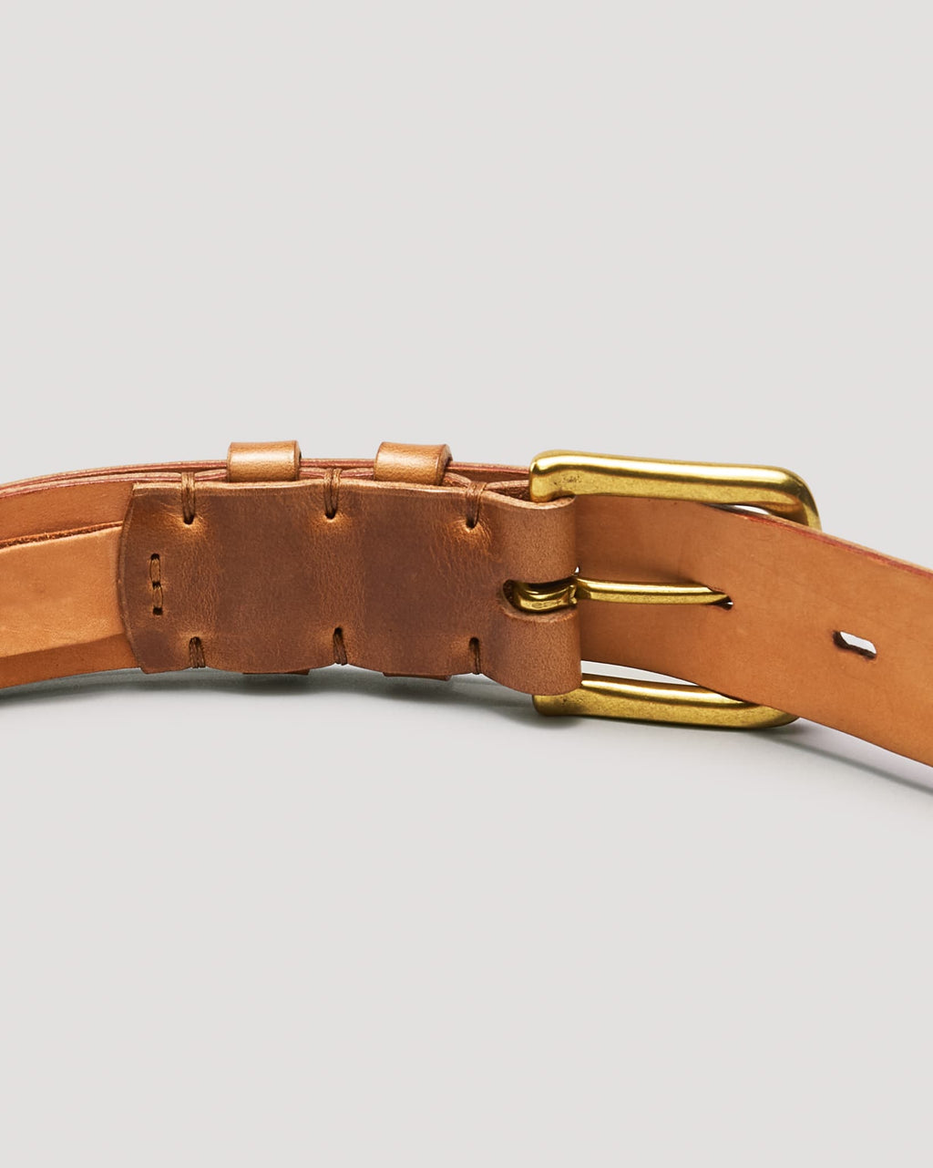 Natural Chromexcel Leather Belt - Brass - 35mm