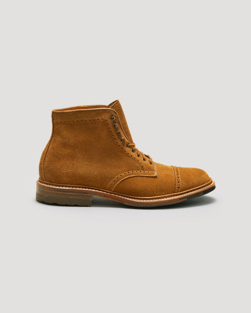 "Davis" Perforated Tip Boot in Snuff Suede, Barrie Last