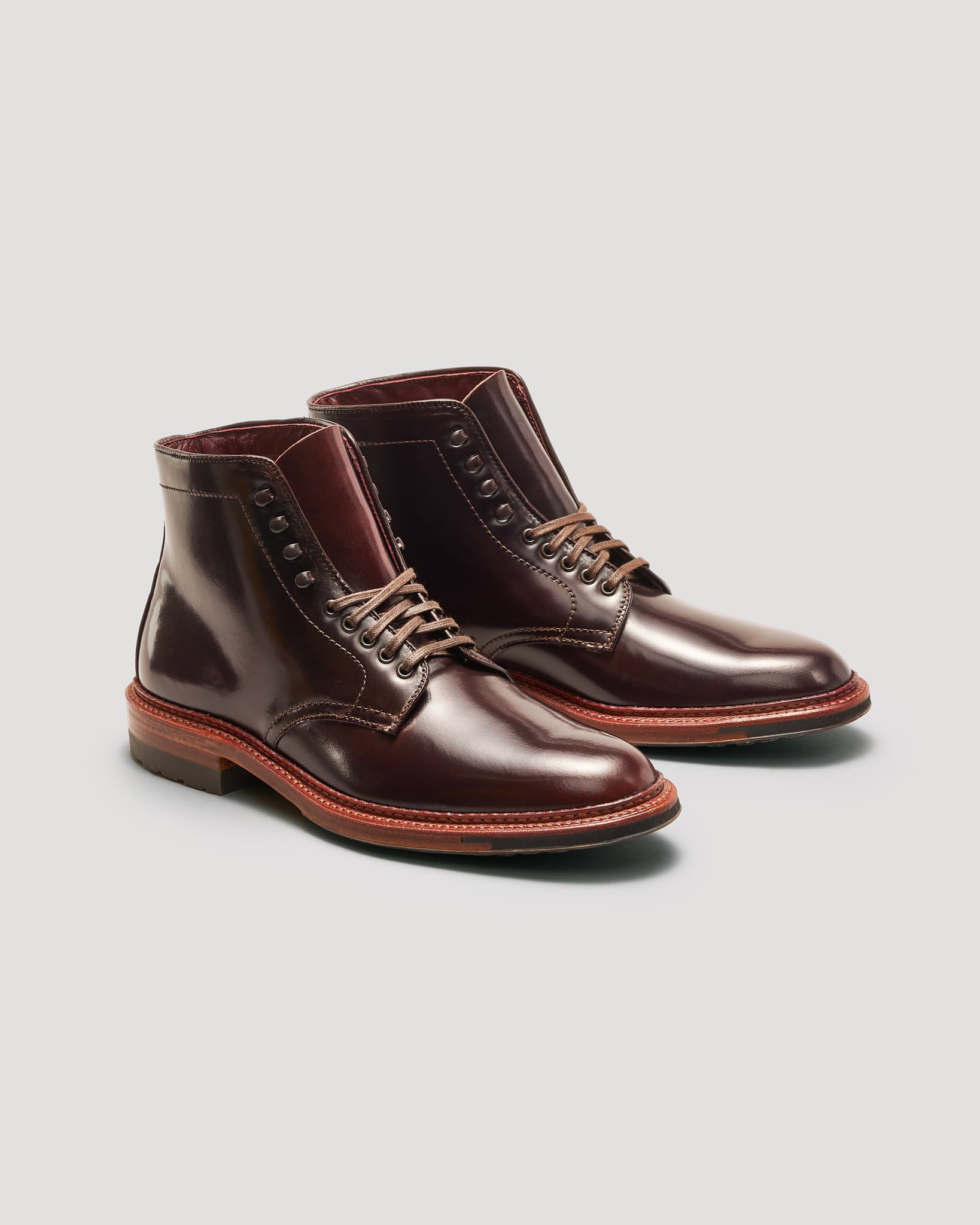 "Demetri" Plain Toe Boot in Color 8 Shell Cordovan, Barrie Last