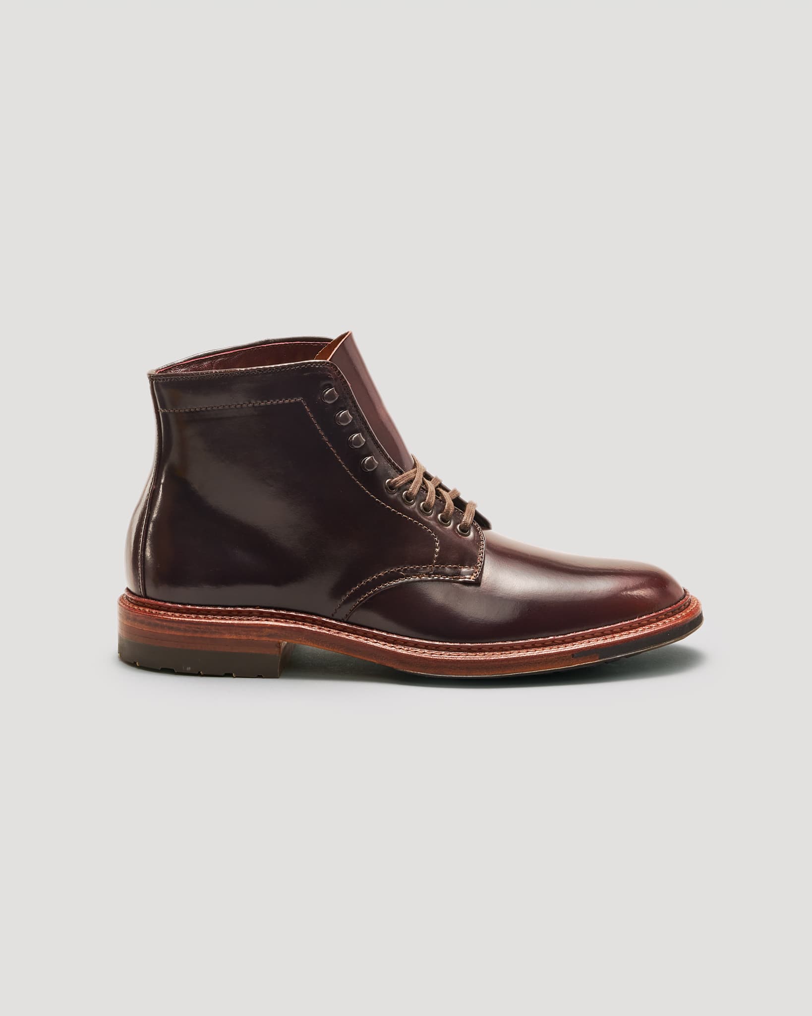 "Demetri" Plain Toe Boot in Color 8 Shell Cordovan, Barrie Last