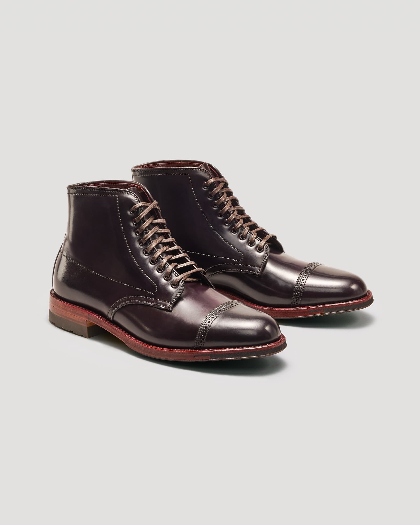 "Fourth Avenue" Perforated Tip Boot in Color 8 Shell Cordovan, Barrie Last