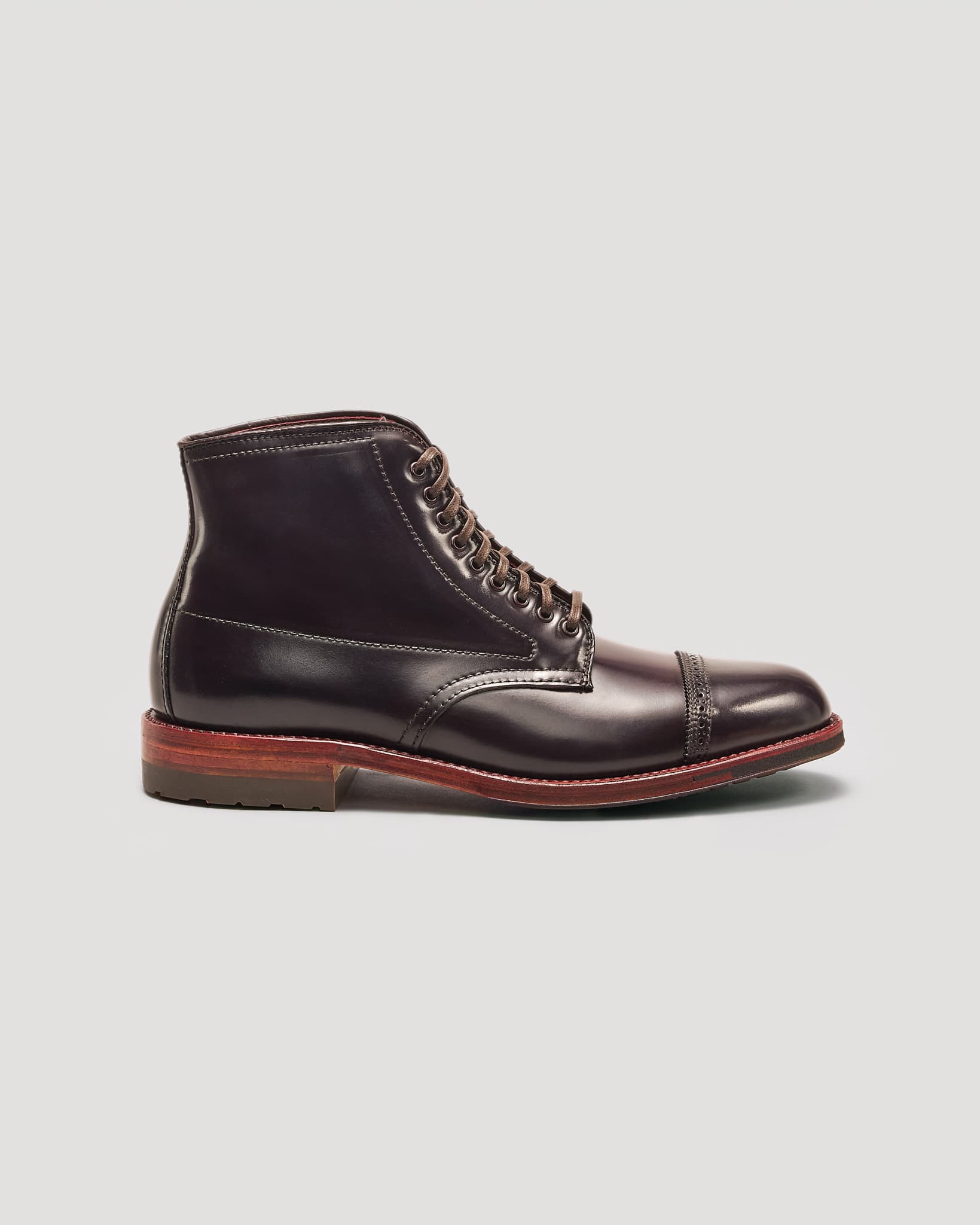 "Fourth Avenue" Perforated Tip Boot in Color 8 Shell Cordovan, Barrie Last