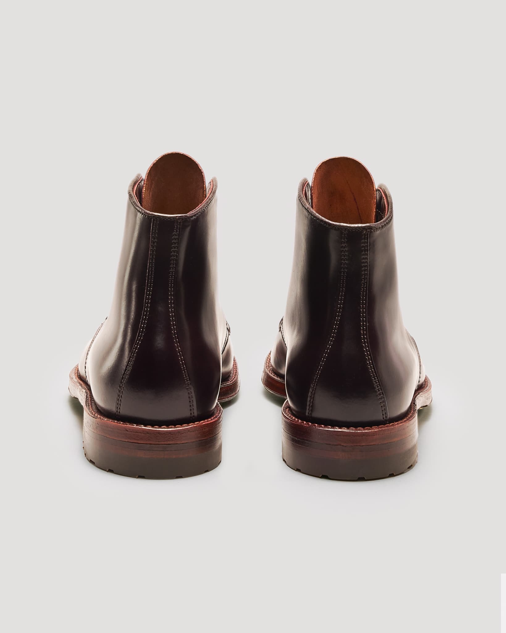 "Gallaway" Straight Tip Boot in Color 8 Shell Cordovan, Plaza Last