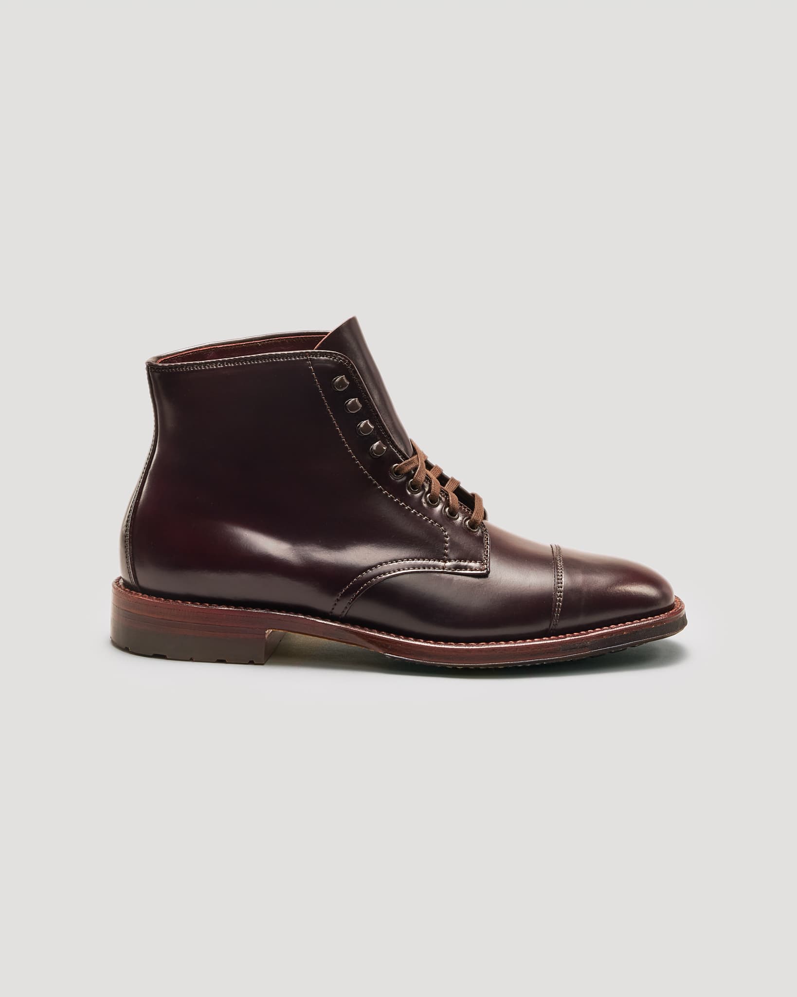 "Gallaway" Straight Tip Boot in Color 8 Shell Cordovan, Plaza Last