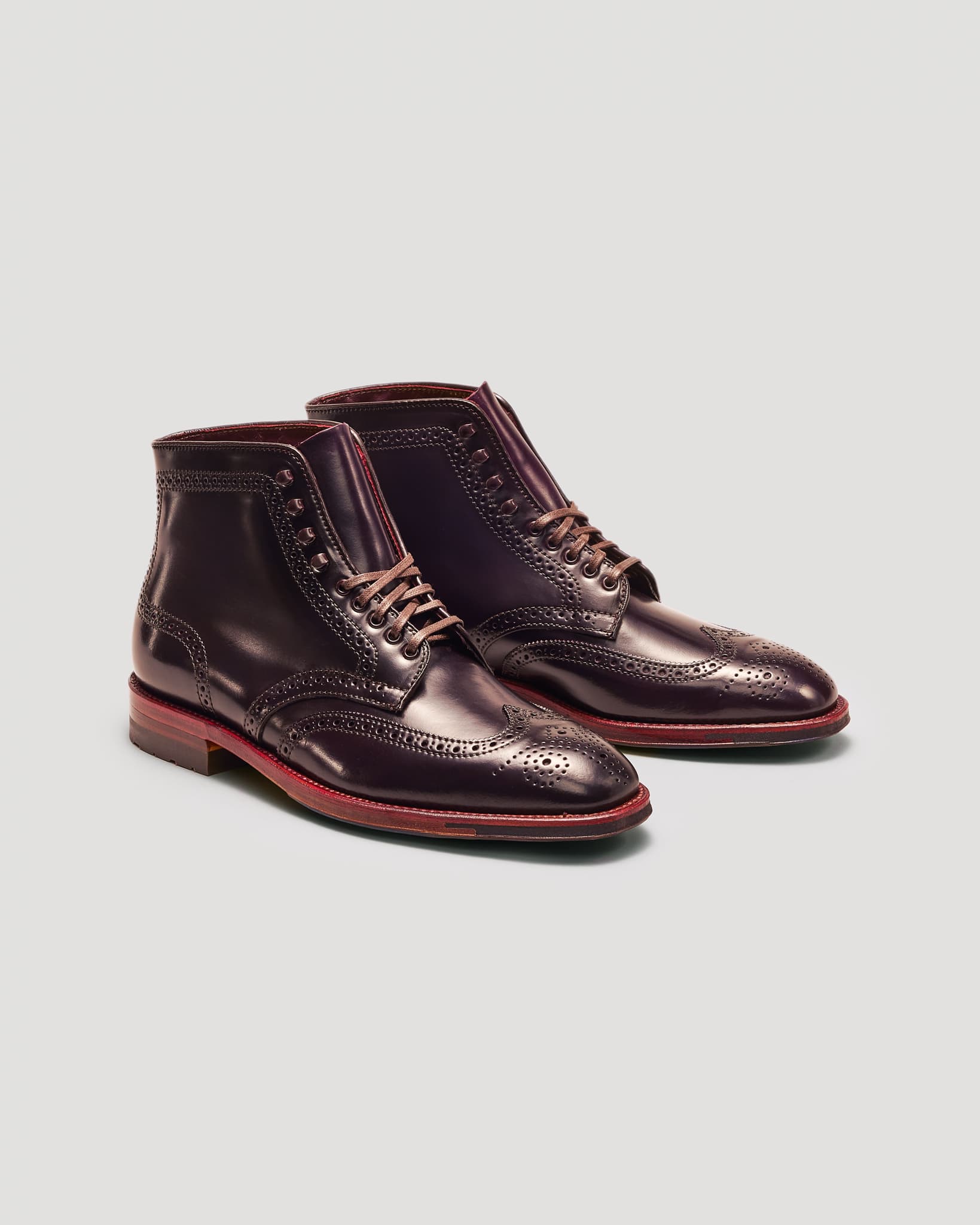 "Laurelhurst" Wing Tip Boot in Color 8 Shell Cordovan, Plaza Last