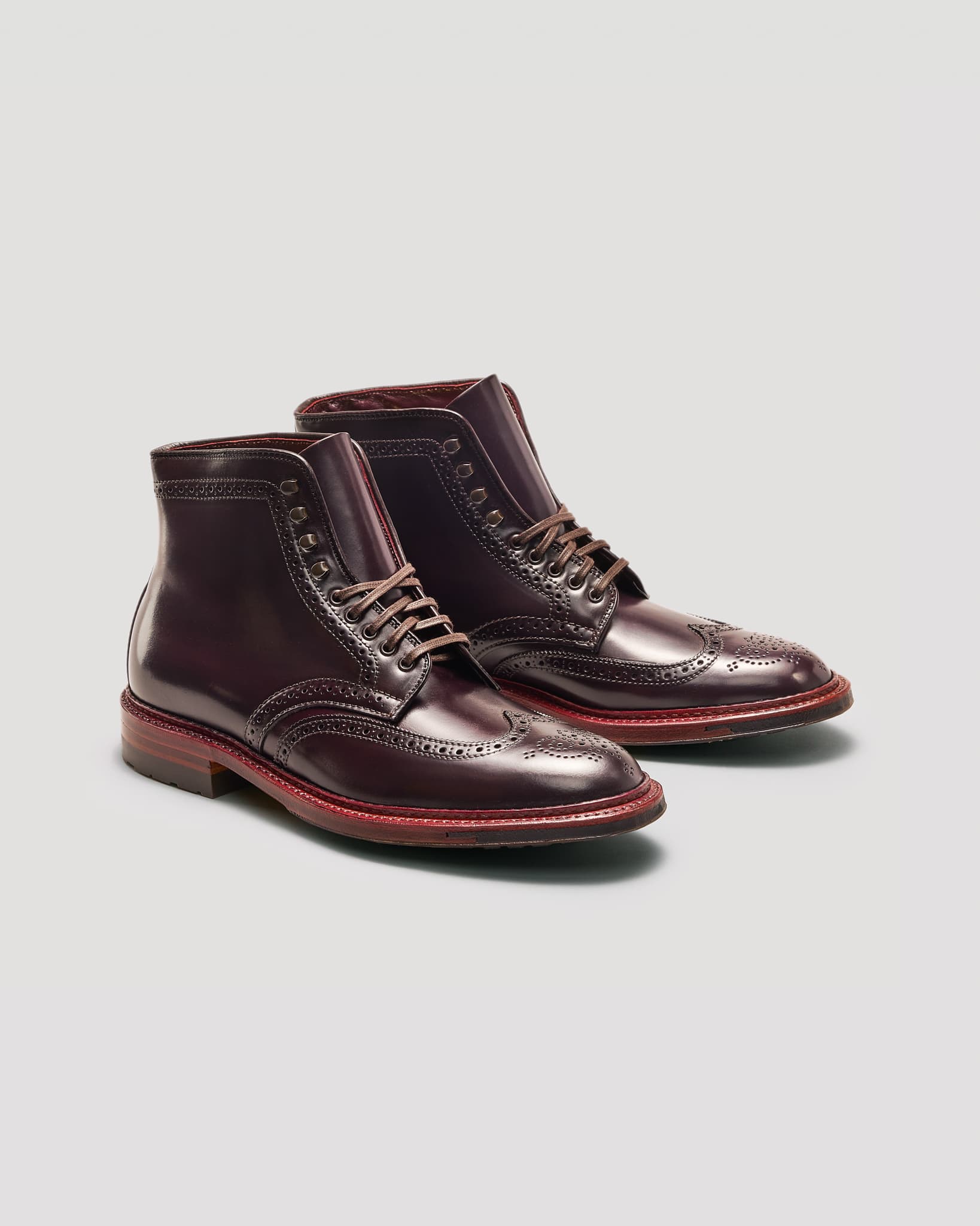 Newcastle” Wing Tip Boot in Color 8 Shell Cordovan, Barrie Last