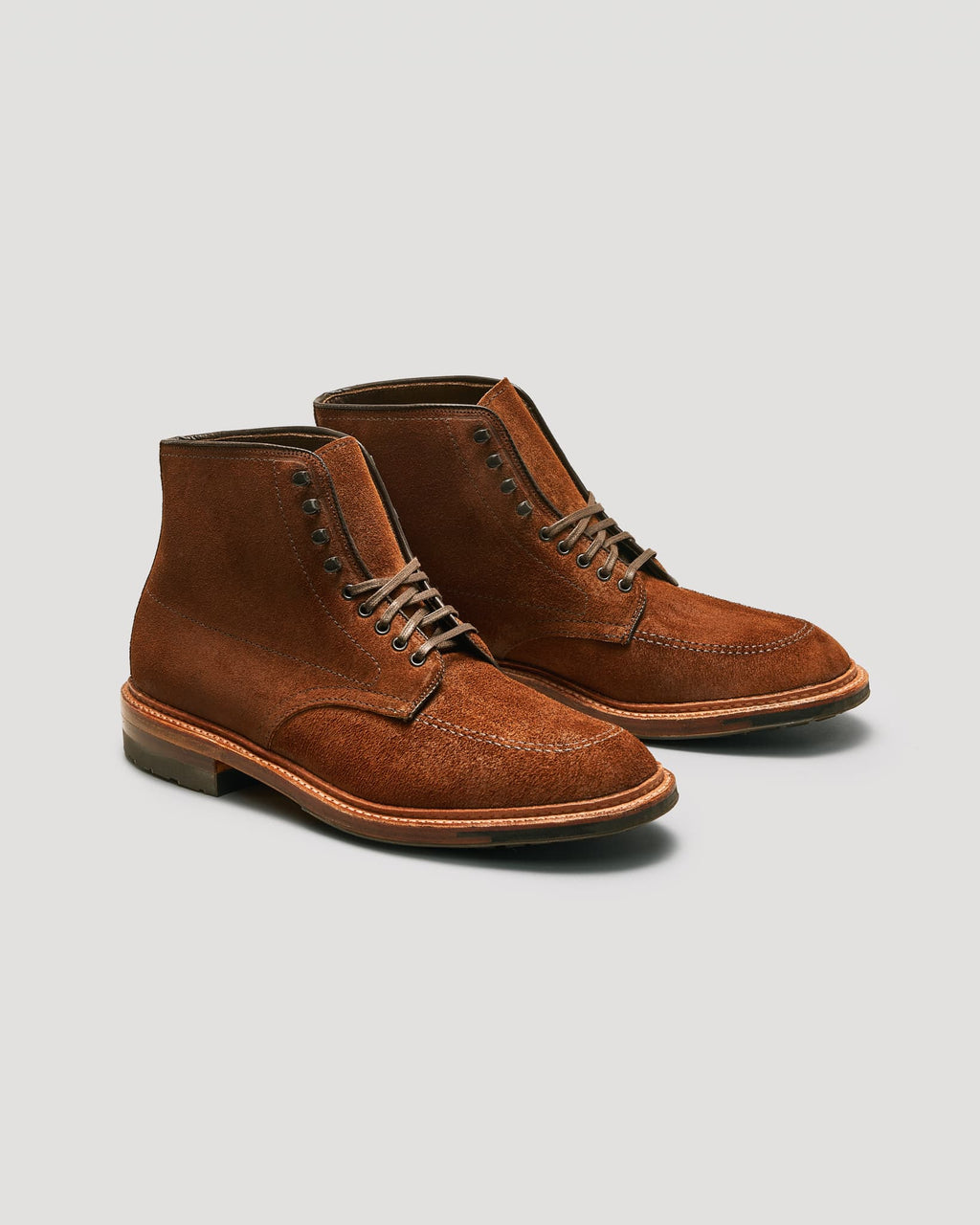 “Okanagan” Indy Boot in Tobacco Reverse Chamois, Trubalance Last