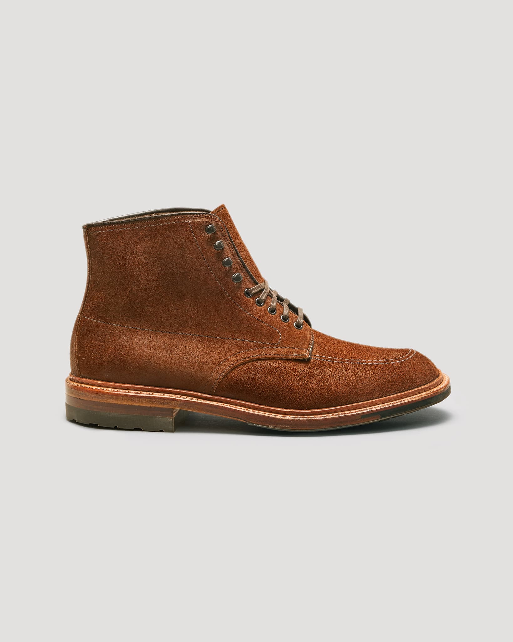 “Okanagan” Indy Boot in Tobacco Reverse Chamois, Trubalance Last