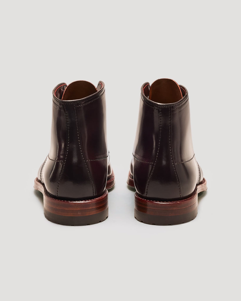 "Post Alley" Handsewn Indy Boot in Color 8 Shell Cordovan, Plaza Last