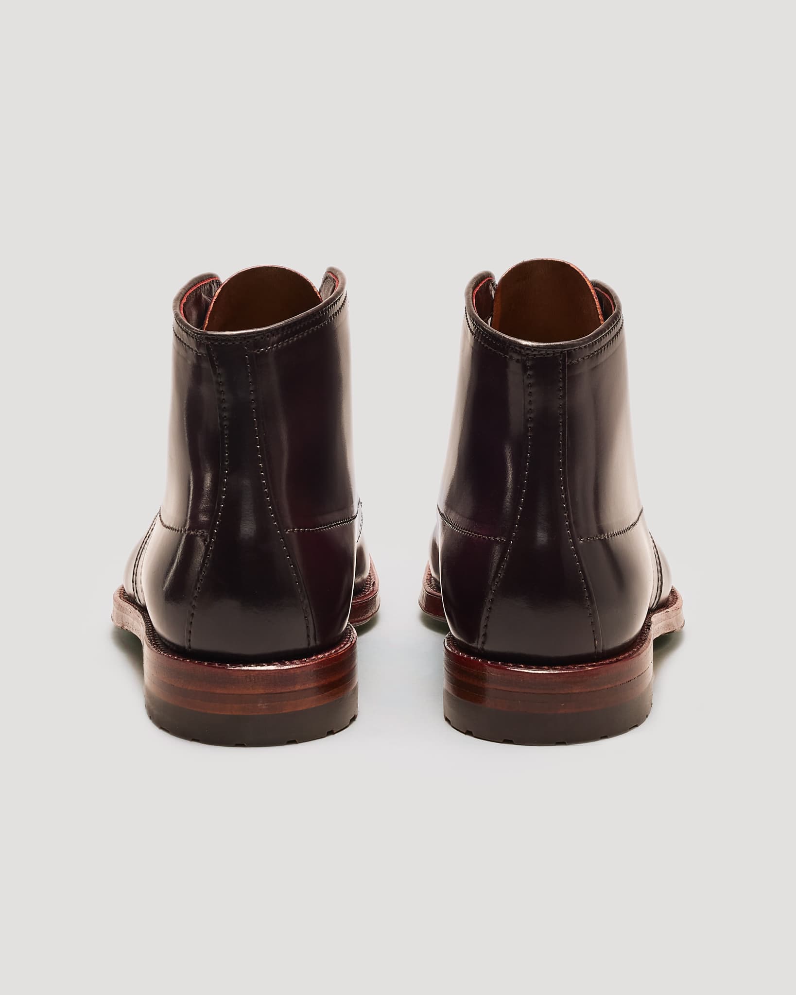 "Post Alley" Handsewn Indy Boot in Color 8 Shell Cordovan, Plaza Last