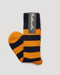 "Selsey" Rib Organic Cotton Sock - Navy/Ochre