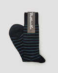 "Worthington" Merino Wool Striped Sock - Black
