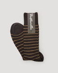 "Worthington" Merino Wool Striped Sock - Chocolate
