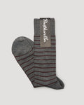 "Worthington" Merino Wool Striped Sock - Mid Grey Mix