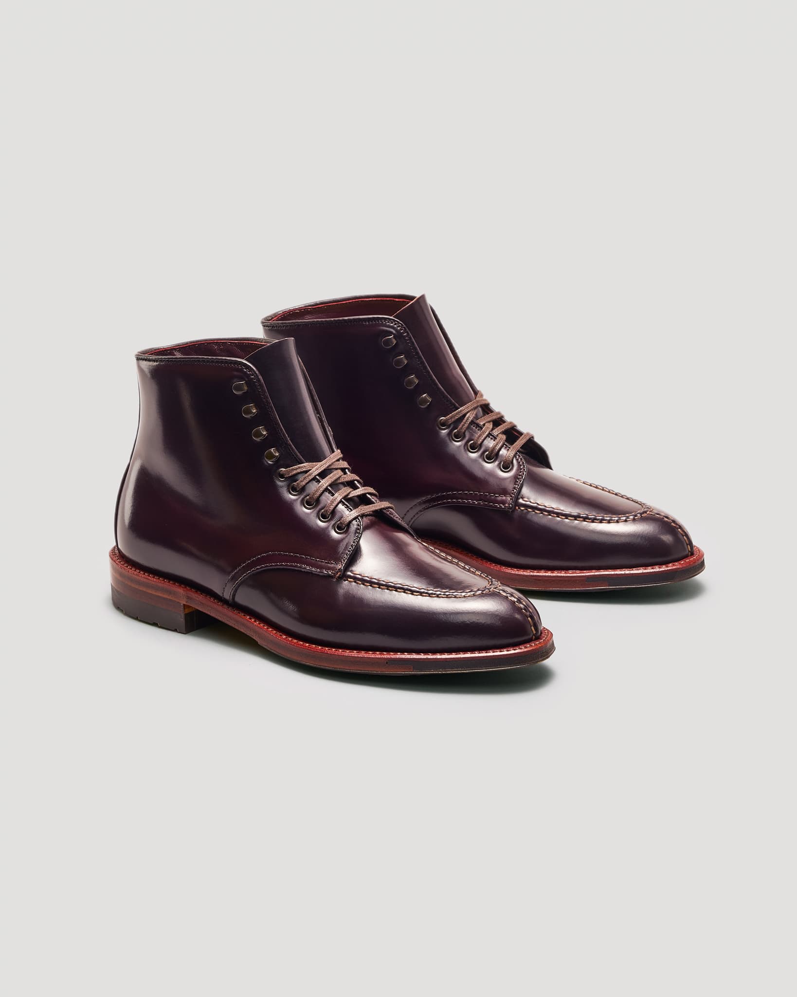 "Union Street" Handsewn Norwegian Front Boot in Color 8 Shell Cordovan, Aberdeen Last