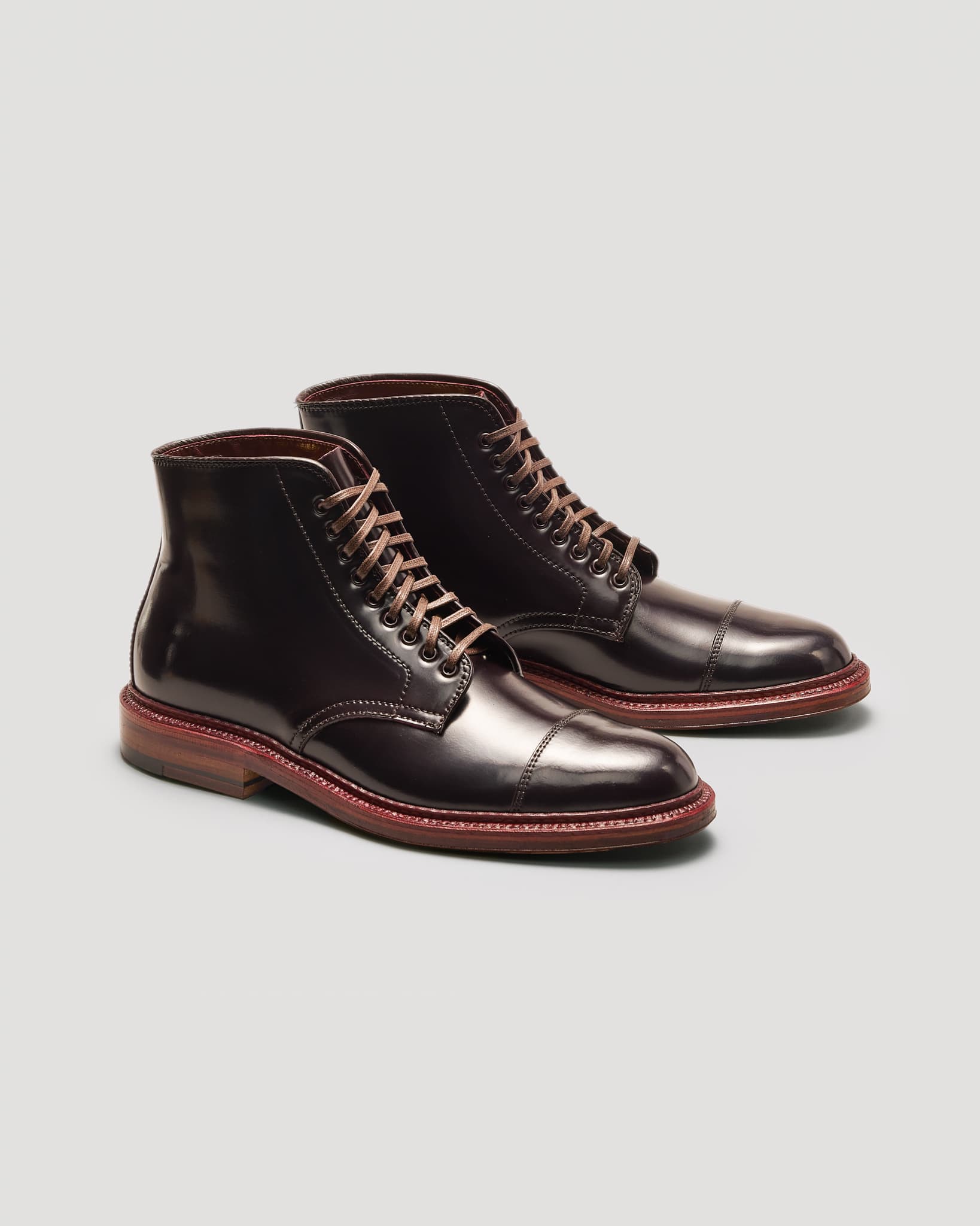 "Uptown" Straight Tip Boot in Color 8 Shell Cordovan, Barrie Last