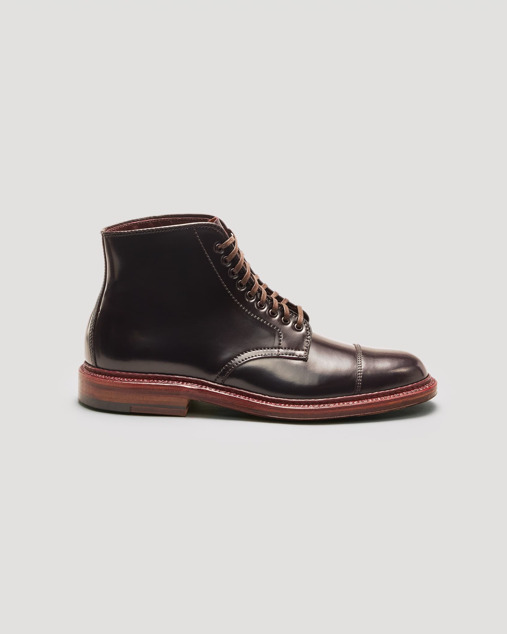 "Uptown" Straight Tip Boot in Color 8 Shell Cordovan, Barrie Last