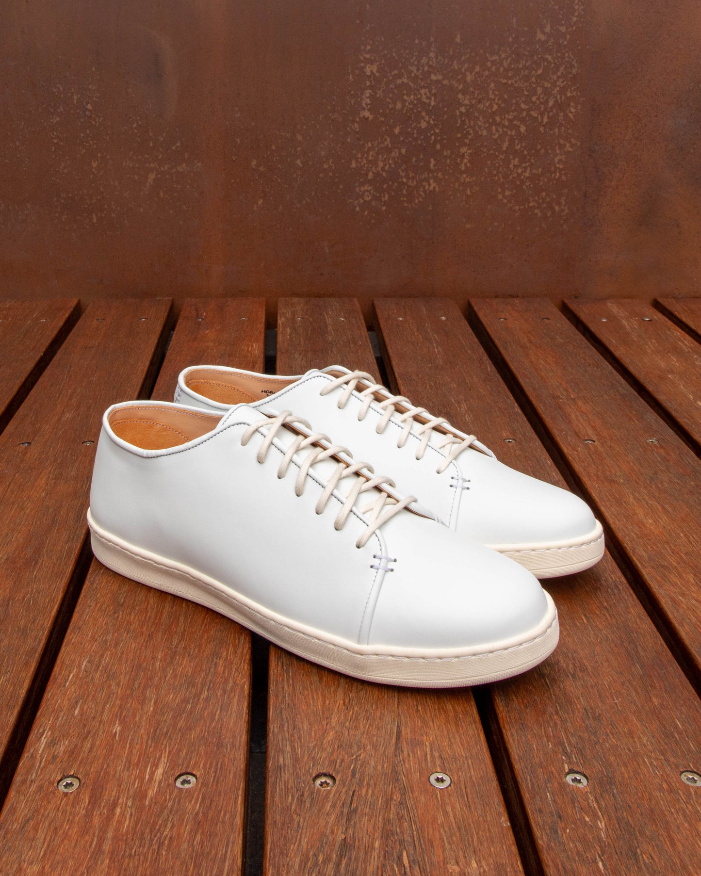 Harlestone Derby Sneaker - White Box Calf - Off White Sole