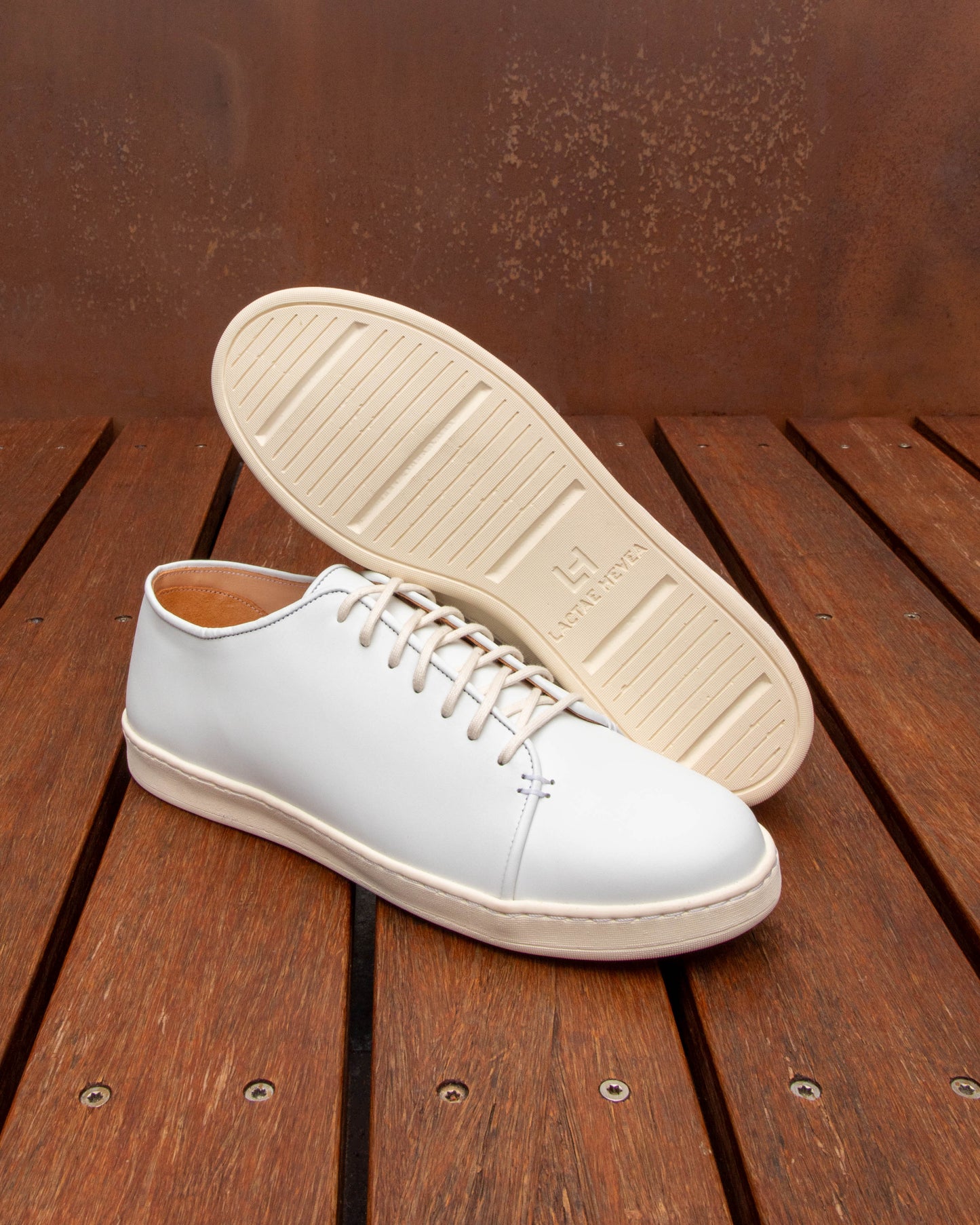Harlestone Derby Sneaker - White Box Calf - Off White Sole