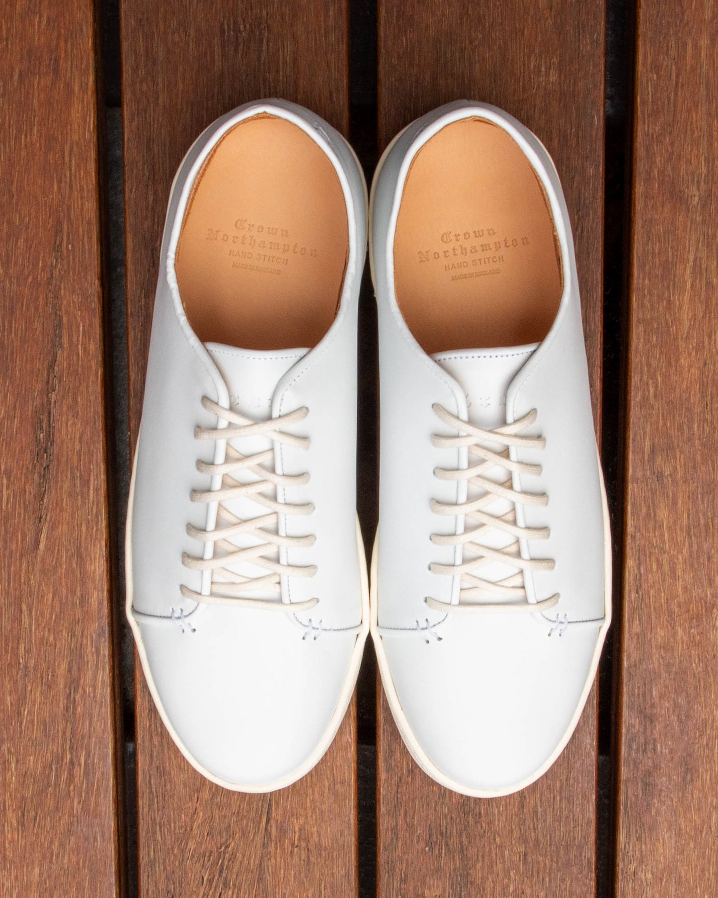 Harlestone Derby Sneaker - White Box Calf - Off White Sole