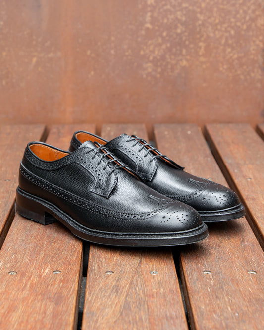 "Riff" Long Wing Blucher in Black JS Grain, Barrie Last