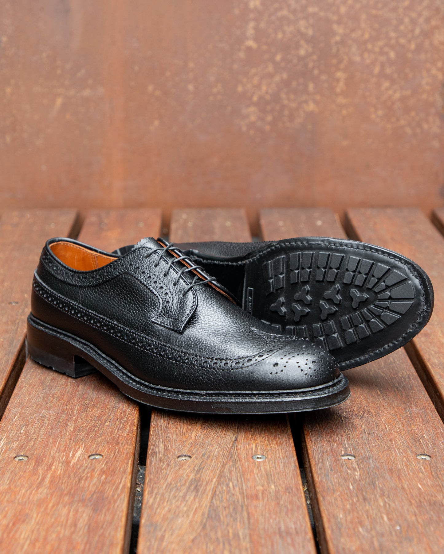 "Riff" Long Wing Blucher in Black JS Grain, Barrie Last