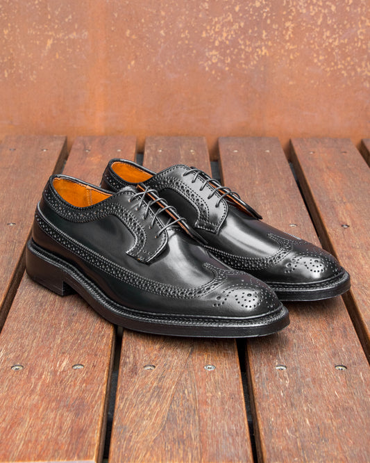 9751 Long Wing Blucher in Black Shell Cordovan, Barrie Last