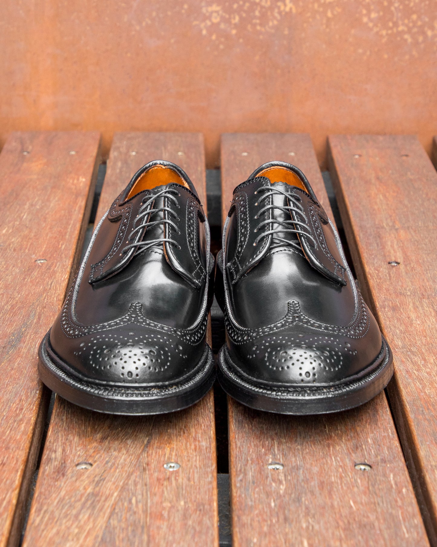9751 Long Wing Blucher in Black Shell Cordovan, Barrie Last