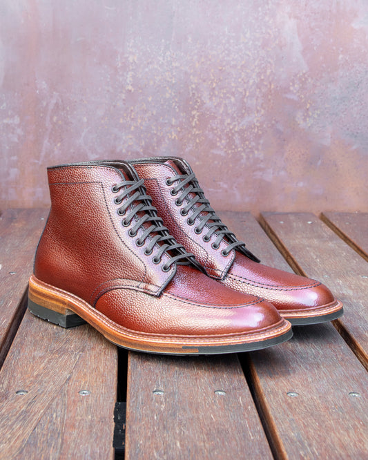 "Gusto" U-Tip Boot in Brown Scotch Grain, Barrie Last