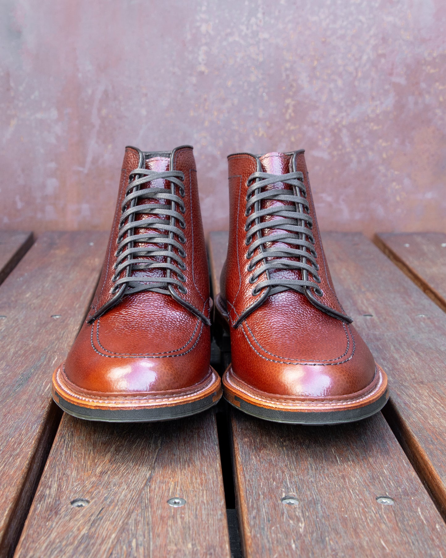 "Gusto" U-Tip Boot in Brown Scotch Grain, Barrie Last