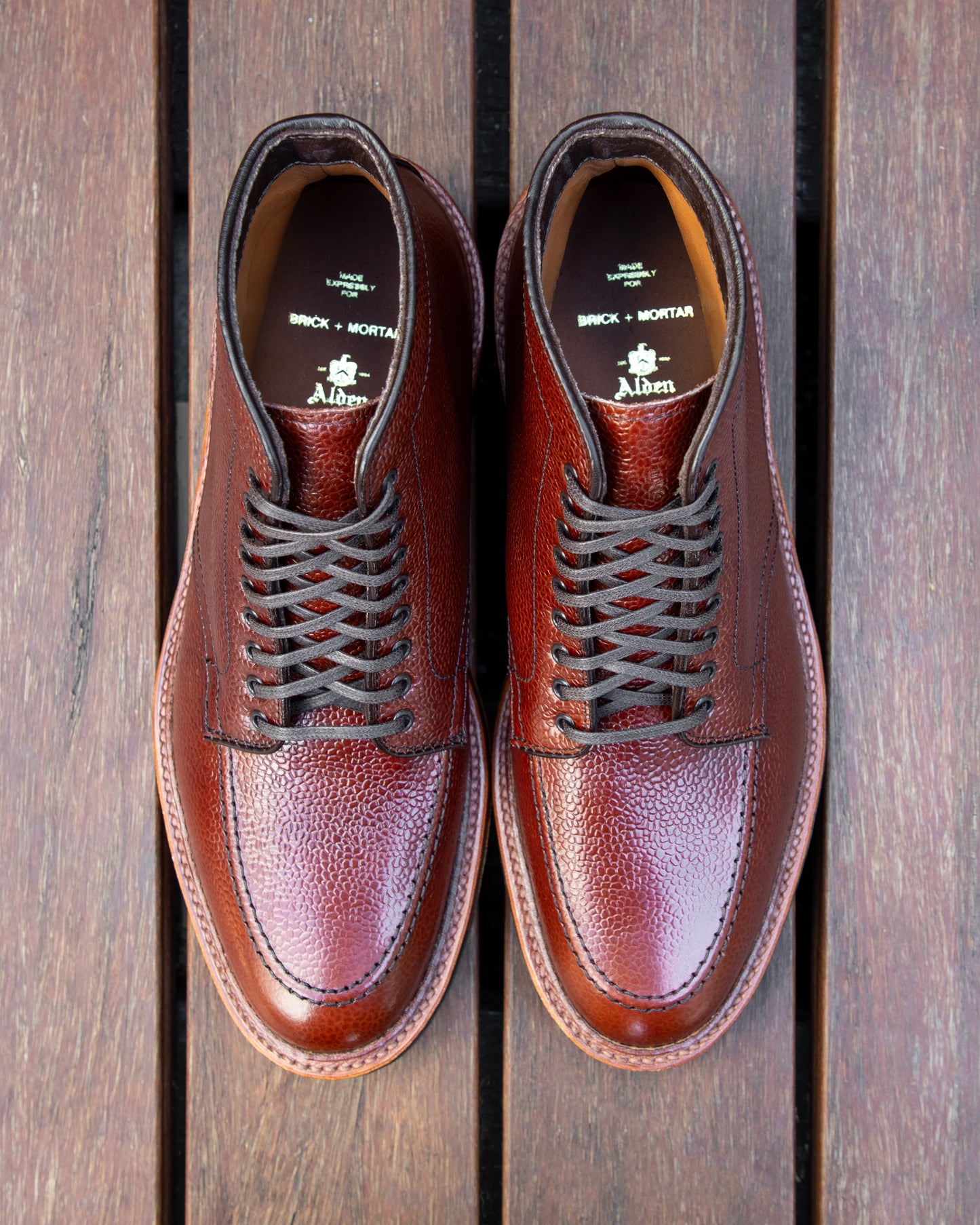 "Gusto" U-Tip Boot in Brown Scotch Grain, Barrie Last