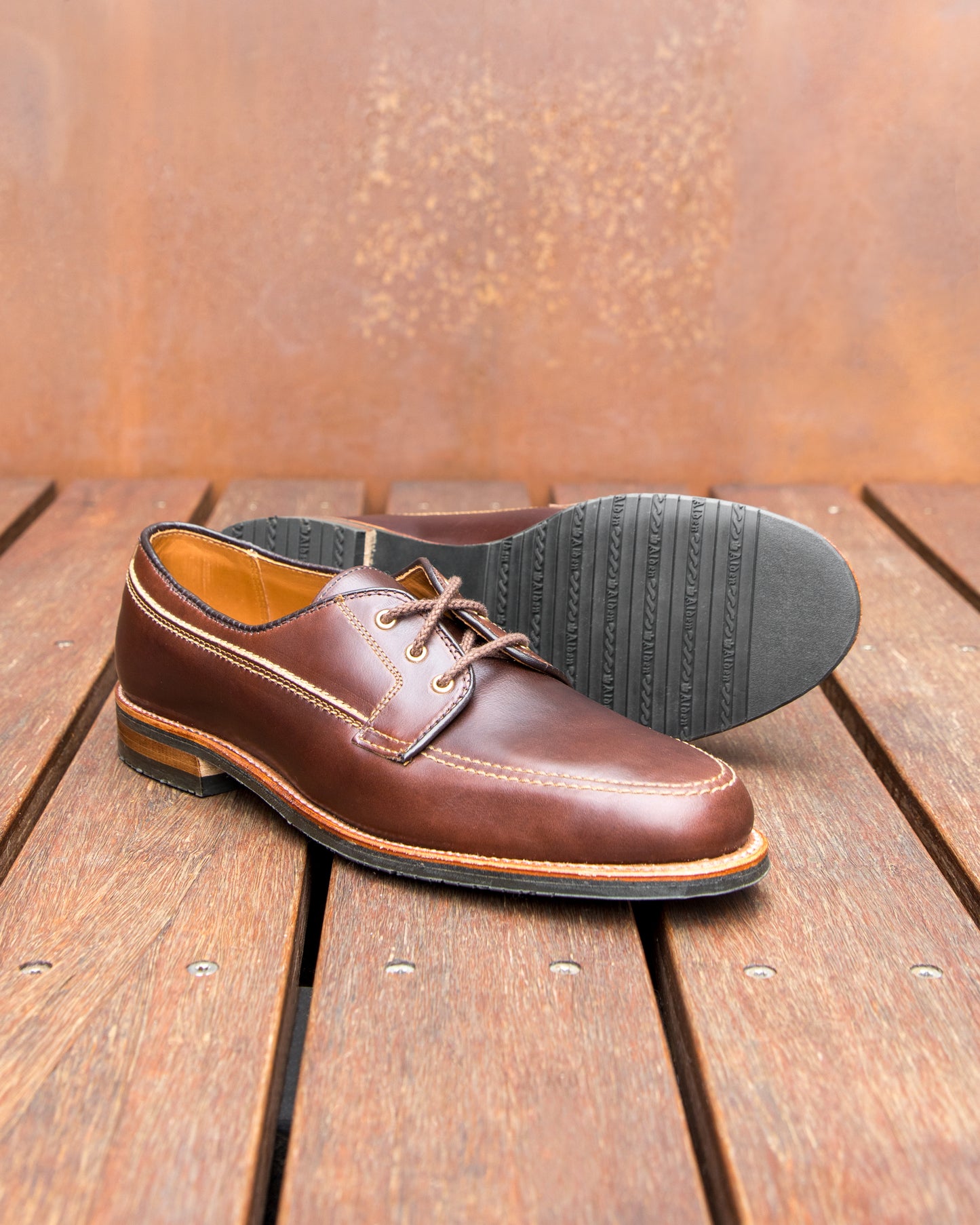 734L Unlined Mocc Toe Blucher in Brown Chromexcel, Van Last