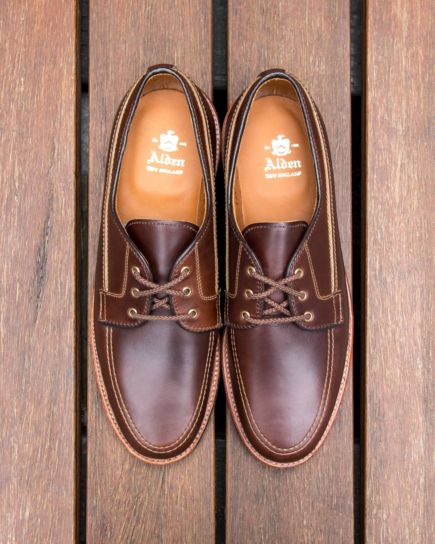 734L Unlined Mocc Toe Blucher in Brown Chromexcel, Van Last