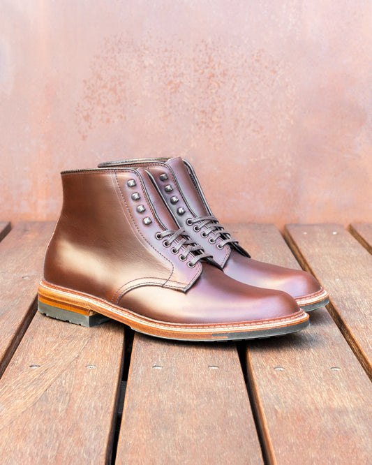 "Meadowlark" Plain Toe Boot in Brown Chromexcel, Trubalance Last