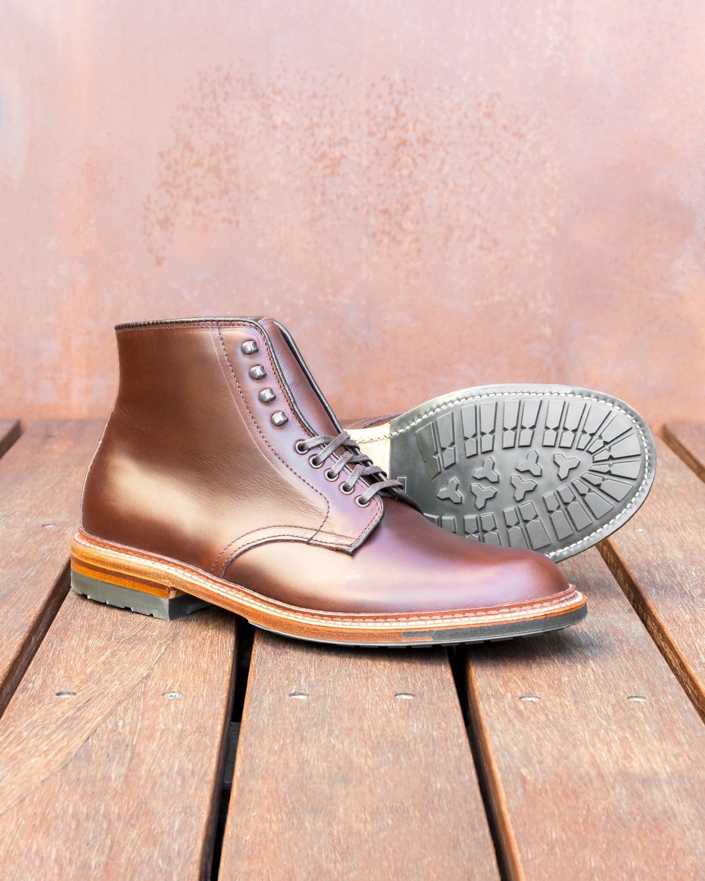 "Meadowlark" Plain Toe Boot in Brown Chromexcel, Trubalance Last