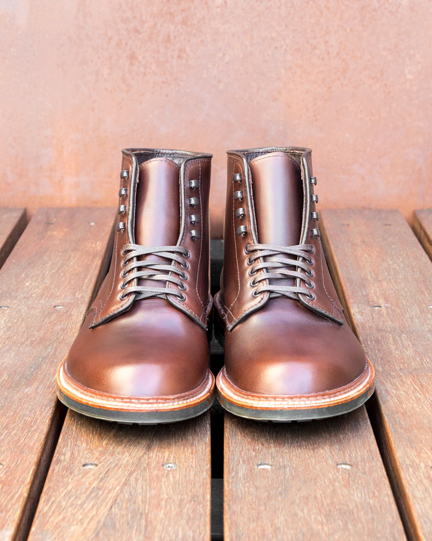 "Meadowlark" Plain Toe Boot in Brown Chromexcel, Trubalance Last