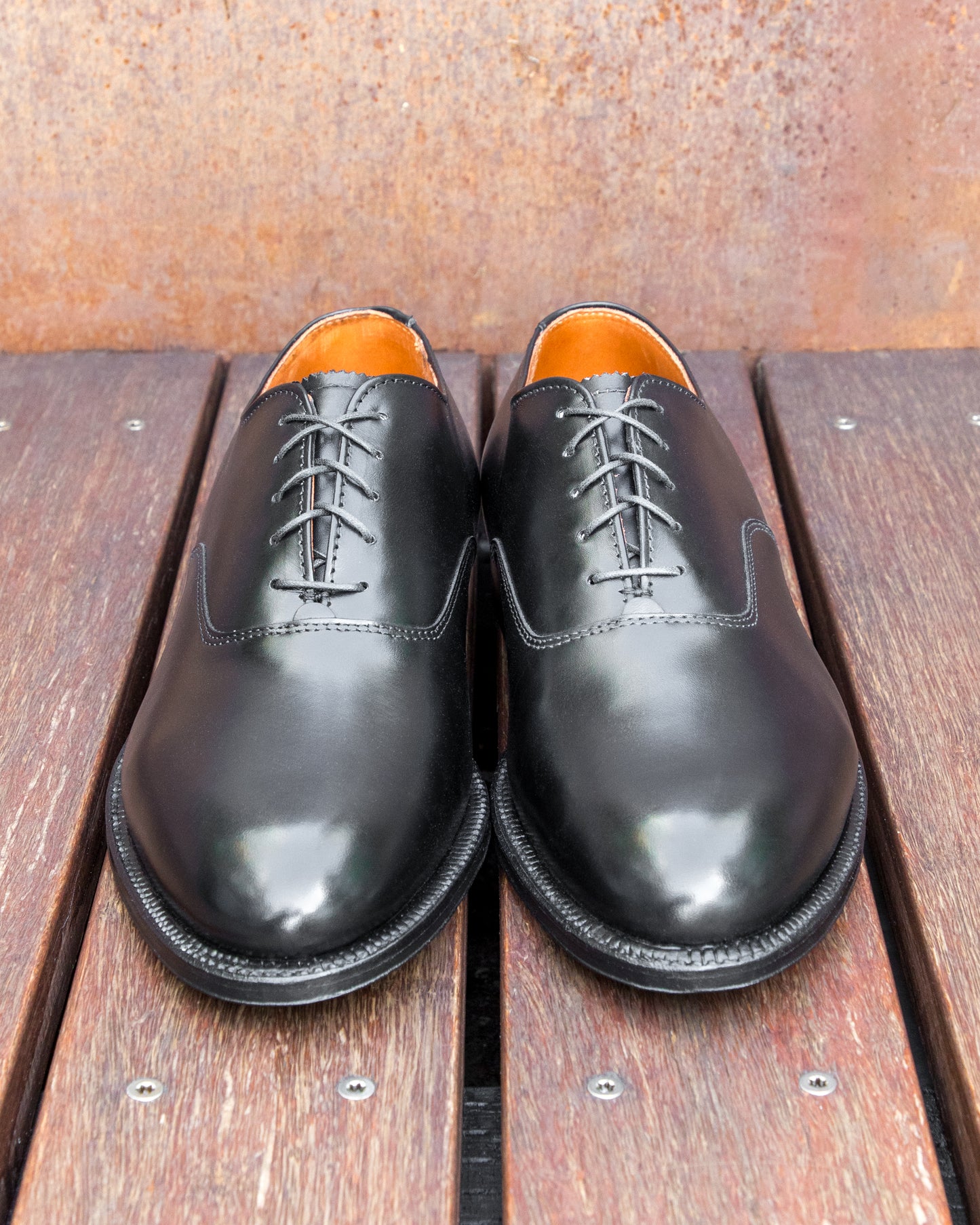 932 Plain Toe Balmoral Oxford in Black Calfskin, Aberdeen Last