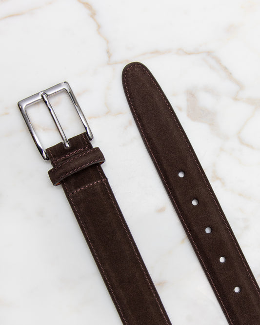 MB 5217 Dark Chocolate Suede Belt 35mm