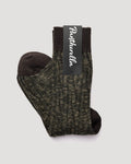 "Cromford" Wool & Cotton Blend Sock - Dark Brown Mix