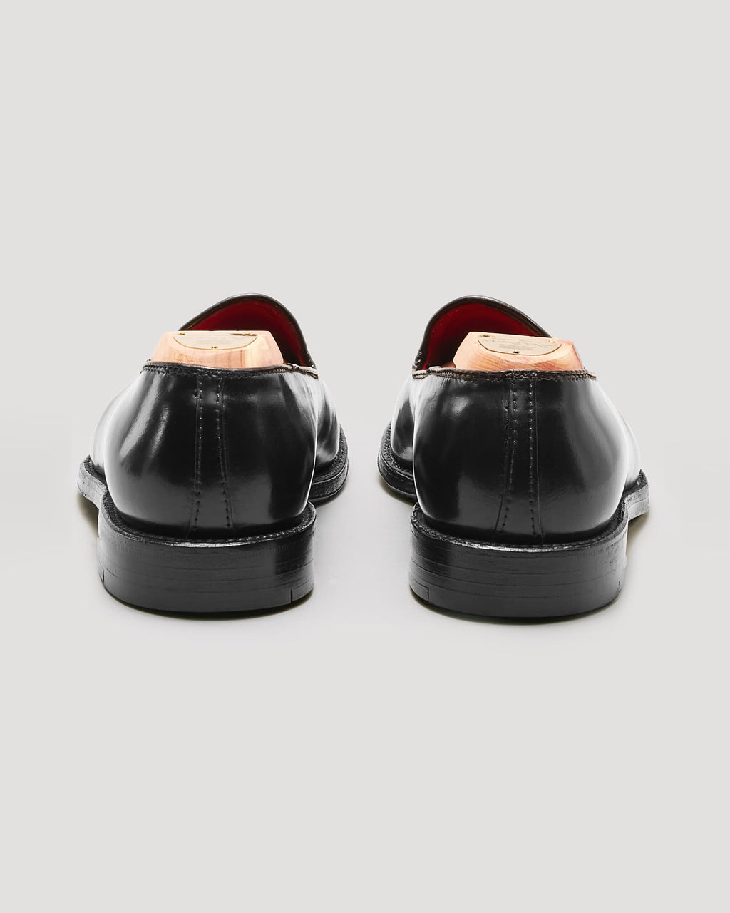 "Promenade" Plain Toe Slip On Loafer in Black Shell Cordovan, Plaza Last