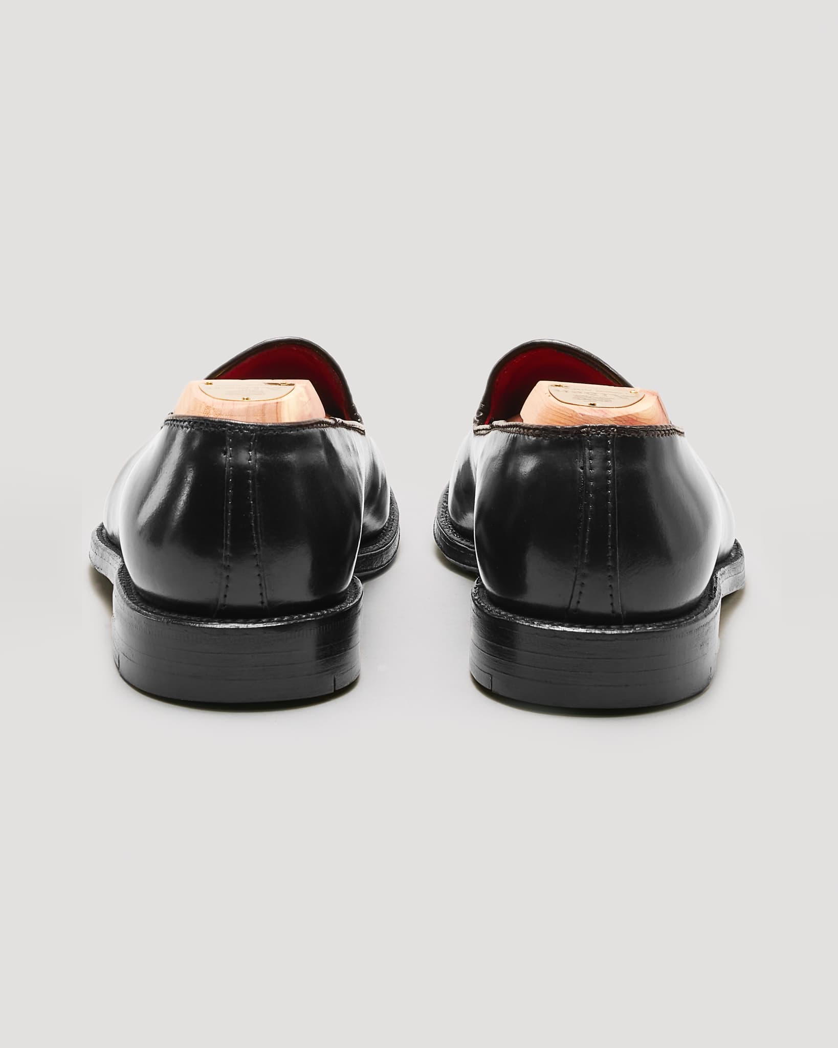 "Promenade" Plain Toe Slip On Loafer in Black Shell Cordovan, Plaza Last