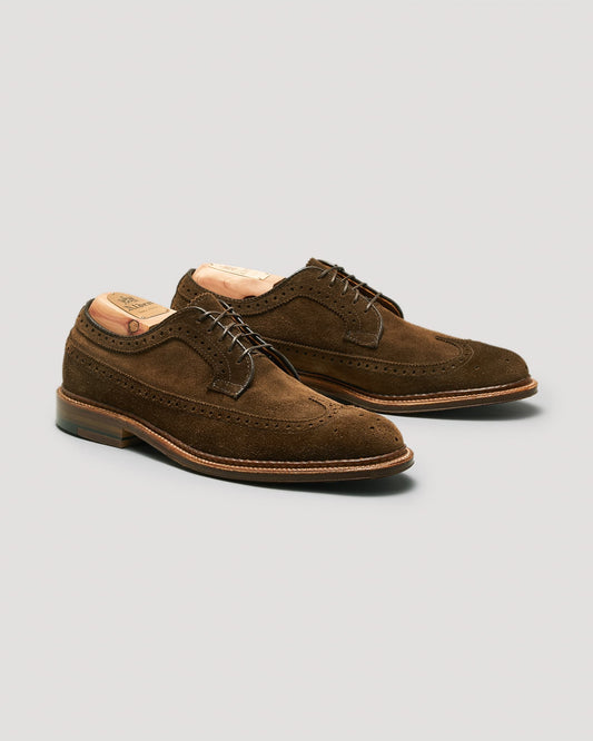 "Scholar" Long Wing Blucher in Humus Suede, Barrie Last