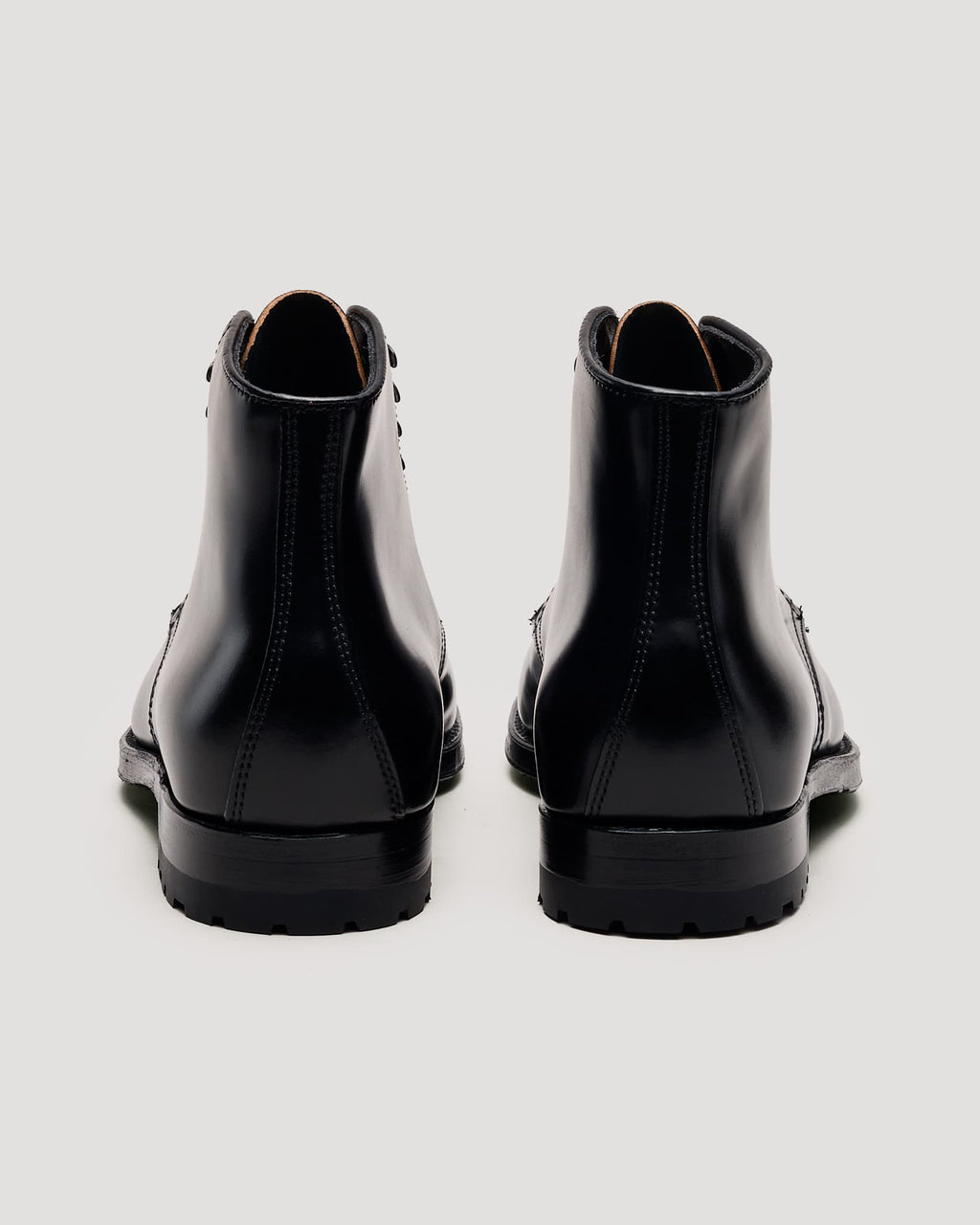 "Soren" Straight Tip Boot in Black Shell Cordovan, Plaza Last